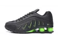 nike shox r4 hommes original black green